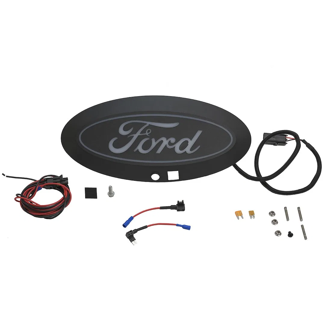 92609 – PUTCO Emblem, Licensed FORD Logo Grille White Matte Black IP69K Rated Oval Shape With Plug And Play Harness
